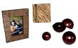 Eco-Friendly Handcrafted Wooden Spheres, Handcrafted Writing Journal & Natural Palm Picture Frame Gift Set