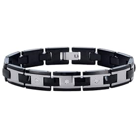 Tungsten 0.09 ct. Diamond Mens Tennis Bracelet by Katarina Jewelry