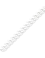 Sterling Silver Flat Close Link Curb Chain - 8 Inch