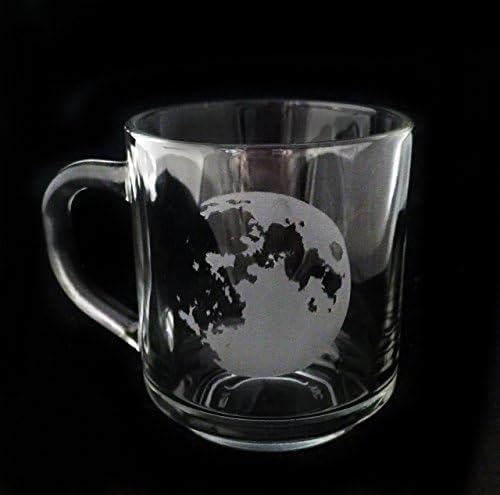 Full Moon Lunar Sandblasted Etched Coffee Mug Tea Cup