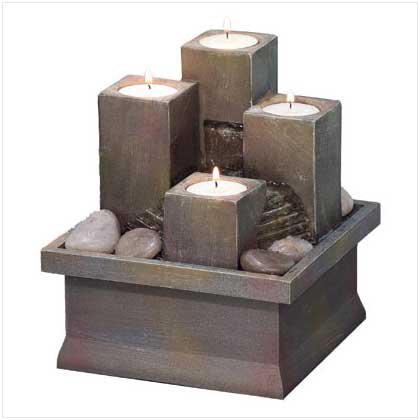 Kitchen: TEALIGHT PILLAR WATER FOUNTAIN