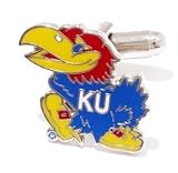 Kansas University Jayhawks Cufflinks - NCAA College Athletics Sports Themed Formal Wear
