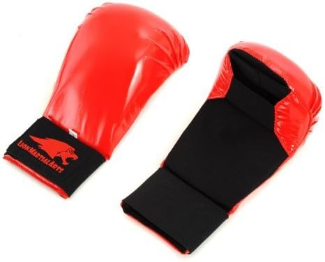 Lion Martial Arts Karate Glove Pair (Red, Medium)