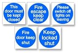Stewart Superior Fire Door Keep Shut Sav Self Adhesive Sign Ref M014SAV [Pack 5]