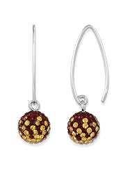 Sterling Silver Swarovski Elements Blacksburg Spirit Ball Earrings