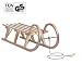 H�rnerschlitten Holzschlitten Rodelschlitten mit Zuggurt 3 Steg