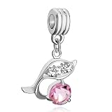 Pugster October Birthstone Dolphin Crystal Dangle Bead Fit Pandora Charm & Bracelet