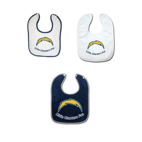 San Diego Chargers 3 Pack Snap Bib Set