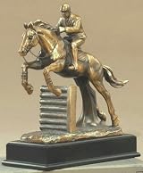 Bronze Equestrian Jumping Horse Sculpture - 11.5