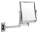 Luxury square extending shaving/makeup mirror - chrome