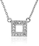 Sterling Silver Square Diamond-Accented Pendant, 18