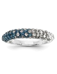 Sterling Silver Swarovski Elements Cincinnati Spirit Domed Ring