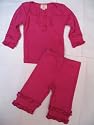 Ruffled Fuschia Baby Shirt and Pant Set