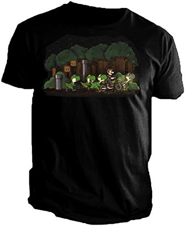 Super Jurassic World Super Mario and Jurassic World Parody T-shirt (Large)