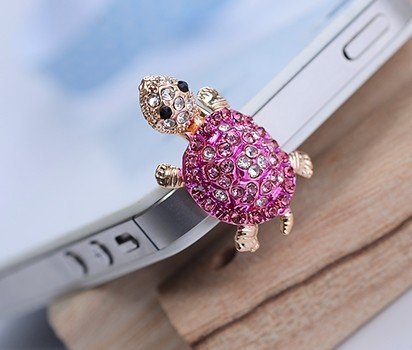 e-zone Dust Plug- Earphone Jack Accessories Crystal Lovely Pink Turtle/ Cell Charms / Ear Jack for Iphone 4 4s / Ipad / Ipod Touch / Samsung Galaxy /LG Other 3.5mm Ear Jack