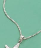 Sterling Silver Chain Necklace, 24 in long, 1.8mm Gage 045 French Wheat
