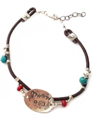 Bracelet, Sterling Silver, Coral & Turquoise - Cowboy Red