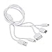 8 Pin Lightning Cable+30 pin USB Cable+Micro USB 3.0 Cable+Micro USB Cable, 4in1 Multi USB Adapter Charging Cable Connectors for Apple iPhone 6s 4s iPad234 Samsung Galaxy S5 Note3 S6 Edge Plus (White)