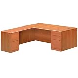 10700 Series Contemporary L-Shaped Desk Assembly in Henna Cherry Finish