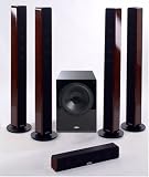 Crystal Acoustics SmArt 4 Home Theater Speaker System with Slim Speakers and 12 THX Select Certified Subwoofer, Dark Cherry Veneer
