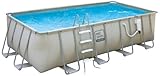 PRO Series Rectangular Metal Frame Swimming Pool Package, 9 by 18-Feet