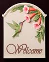 Hummingbird & Trumpet Welcome Sign - Ibis & Orchid Design Collection