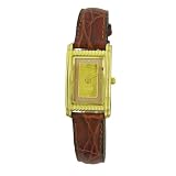 Consort Women's AL983:1/01A03XX Genuine Swiss Gold Ingot Copper Diamond Dial Leather Strap Watch