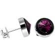 10mm Bezel February Birthstone Stud Earrings