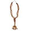 Amber Yellow Multristrand Beaded Necklace