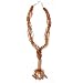Amber Yellow Multristrand Beaded Necklace