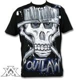 Artistik World - Outlaw Skull T-Shirt, schwarz