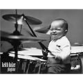 Baker, Keith - Playtime - Kunstdruck Artprint schwarz-weiss Foto Babys am Schlagzeug Gr�sse 51x40 cm