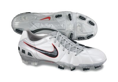 Nike Total 90 Laser III K-FG Mens Soccer Cleats [385426-100] Summit White/Black-Metalic Silver Mens Shoes 385426-100-6.5