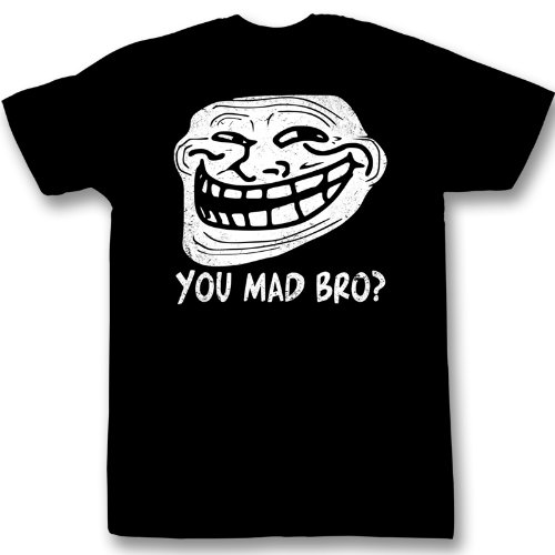 You Mad T-Shirt U Troll Face Problem Adult Black Tee Shirt