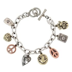 Buy Peace Theme Designer Style Charm Bracelet Fashion Jewelry by PammyJ Bracelet