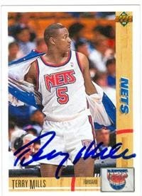 Terry Mills Autographed/Hand Signed Basketball Card (New Jersey Nets)