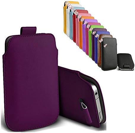 uFashion3C iPhone 6/6S Plus 5.5'' PU Leather Sleeve Pouch Case with Pull Tab (Without Other Case) - 13 Colors- Retail Packaging (Dark Purple)
