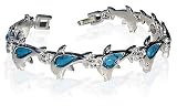 New Magnetic Link Dolphin Silver plated Bracelet 7.5