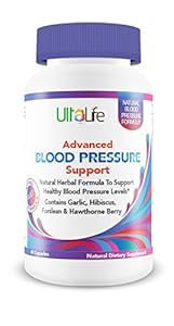 UltaLife's #1 BEST Advanced Blood Pressure Supplements are the BEST HIGH BLOOD PRESSURE PILLS to Lower Blood Pressure Naturally Without Side Effects ★ Proprietary Formula with Niacin, Hawthorn Berry, Forskolin, Uva Ursi, Olive Leaf, Garlic, Vitamin B-12 and Vitamin C Supports Weight Loss, Stress Relief and Lowering High Blood Pressure ★ Made in the USA ★ BUY 2 & Get FREE Shipping ★ Satisfaction Guaranteed or Your Money Back