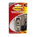 Command Medium Adhesive-Mount Metal Hook, Brushed Nickel Finish