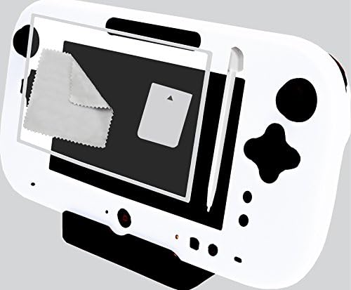Reliable Home Products - Protective Case, Screen &amp; Stylus - for Gamepad Nintendo Wii U - Anti-Glare Screen Protector - Silicone Cover - Large Game Pad Controller/Remote Skin - 3 Pack White