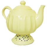 Battenburg Pattern Cut Work Tea Party Tea Pot - Ivory Color