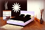 PAVIA / PRADO 4FT Small DOUBLE BED FRAME - WHITE FAUX LEATHER FINISHING
