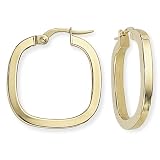 9ct Square Tube Square Hoop Earrings
