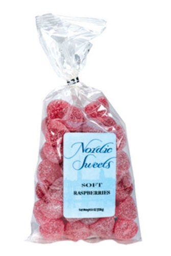 Nordic Sweets Soft Raspberries, 8-Ounce Bags (Pack of 12) by Nordic Sweets
