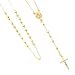 14K Yellow Gold 3mm Beads Our Lady Guadalupe Rosary Necklace with White Gold Crucifix - 26