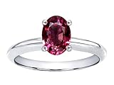 1.35 cts Genuine Rhodolite Solitaire Engagement Ring - 14kt White or Yellow Gold