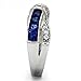 Stainless Steel Blue Princess Cut Sapphire-Simulated Wedding Women size 5-10 SPJ