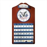 American Eagle Patriotic Wooden Clock And Calendar