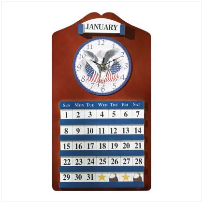 Patriotic Perpetual Calendar with Clock